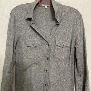 James Perse Button Down Grey Shirt
